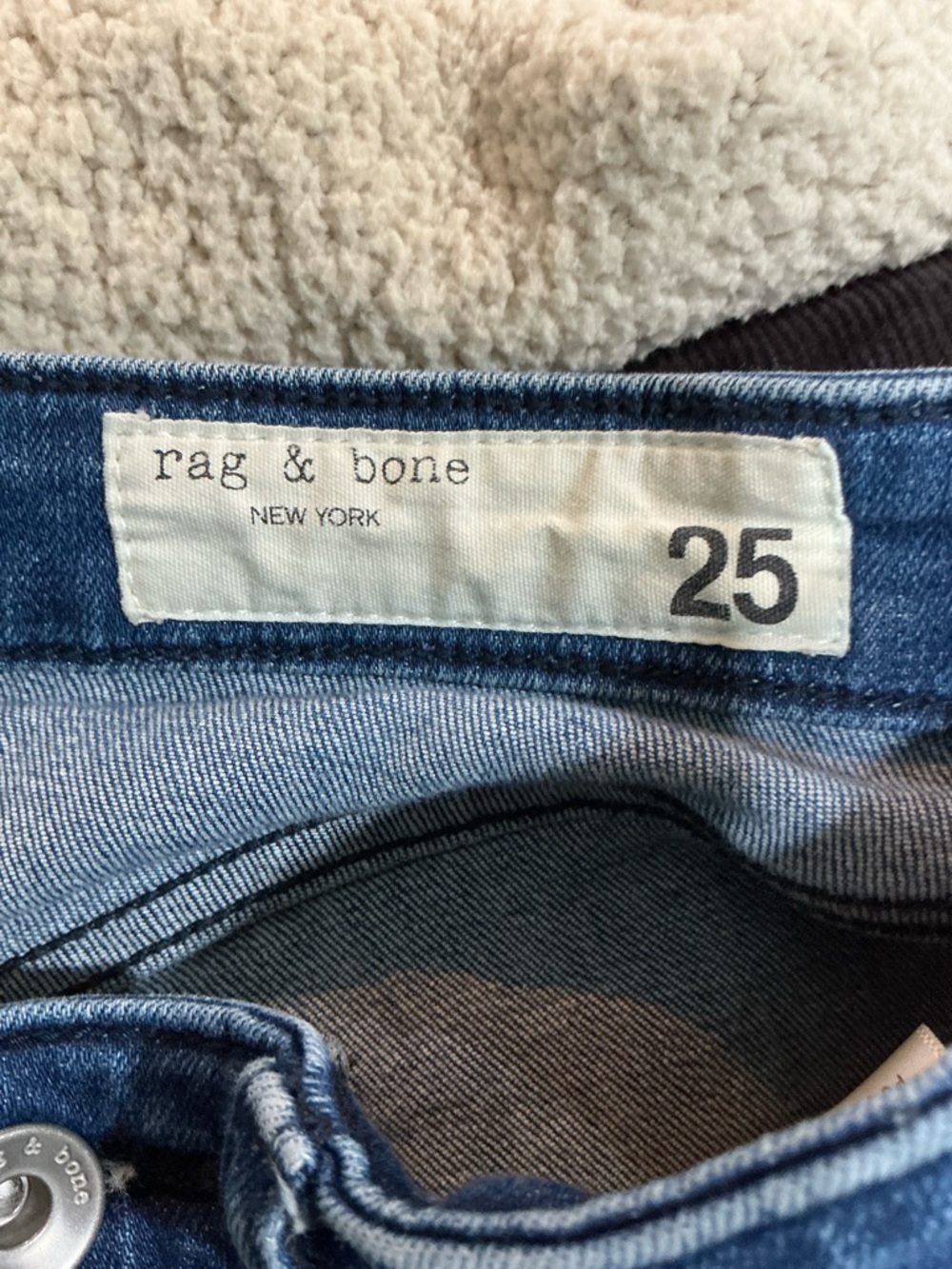 🤎 Rag & Bone Cate Mid-Rise Skinny Blue Denim Jeans - 0 / 25 - Picture 6 of 9